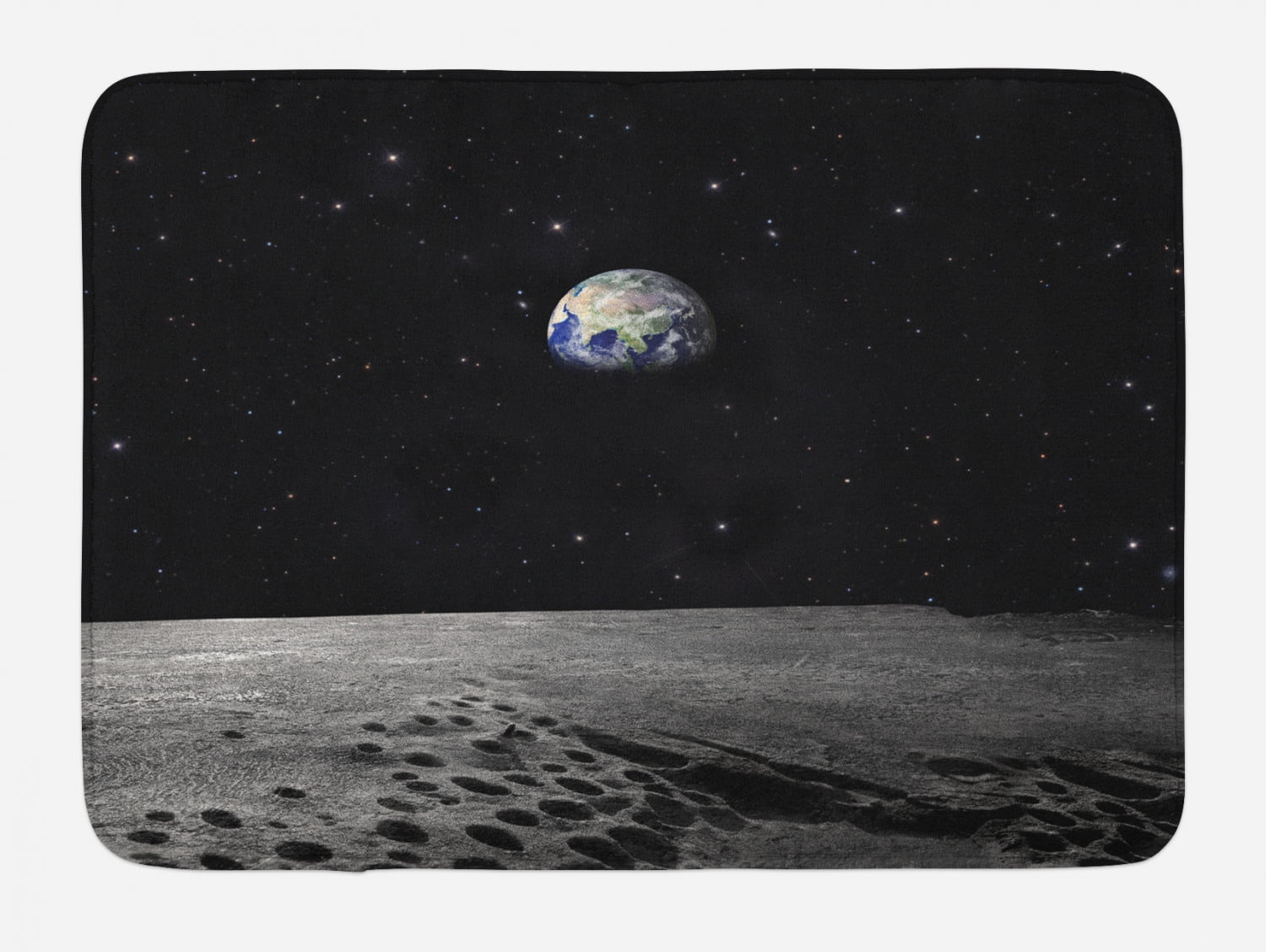 Earth Bath Mat, Planet Earth As Seen From The Moon Outer Space Milky ...