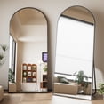 thumbnail image 2 of GRAHMCY 71" x 30.2" Arched Large Full Length Mirror Wall Mounted Floor Mirror with Stand, Black, 2 of 6