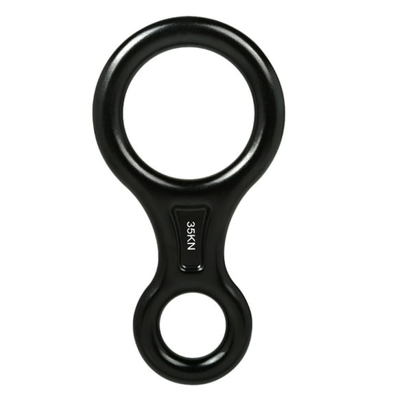 8 Climbing Descender Ring Outdoor Mountaineering Equipment Sport Supplies (Black)
