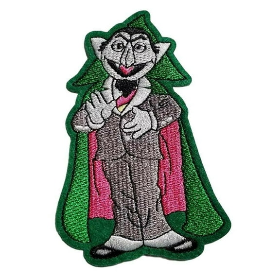 Sesame Street Count von Count 4.5 Inches Tall Embroidered Iron On Patch