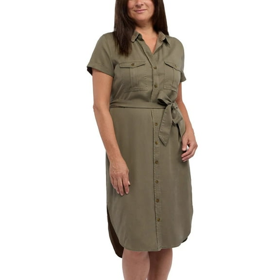 Teddi Rose Women's Tencel Shirt Dress | Green, Medium