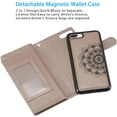 thumbnail image 2 of Mandala Wallet Case for iPhone7 Plus iPhone8 Plus,Detachable 2 in 1 PU Leather Flip Case with Magnetic Button Lanyard (9Card Slots+3Pockets+1Driver's License Pocket)-Grey, 2 of 13