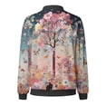 thumbnail image 4 of Veste Décontractée Légère à Imprimé Floral pour Femmes, Col Montant, pour Sports Quotidiens, 4 of 5