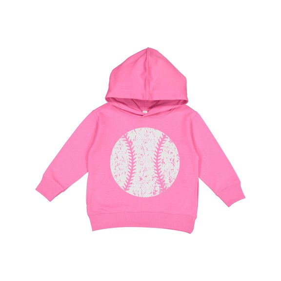 Inktastic Distressed Baseball in White Toddler Hoodie