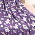 thumbnail image 3 of Purple Cartoon Unicorn Rainbow Cloud Ice Cream Planet Blanket,Comfortable Soft Flannel Throw Blanket,All Season,Warm Lightweight Blankets for Sofa Bed Couch Living Room Chair,30"x40", 3 of 4