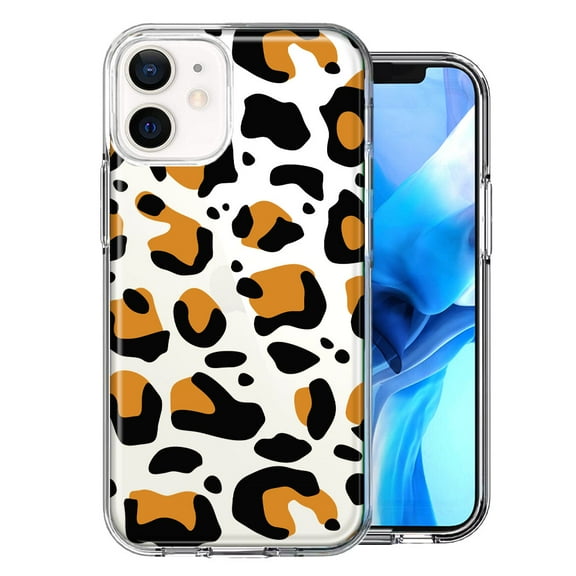 MUNDAZE for Apple iPhone 12 Mini Classic Animal Wild Leopard Jaguar Print Double Layer Phone Case Cover