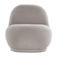 thumbnail image 6 of Weston Home Lompoc Modern Boucle Accent Chair with Rounded Design and Lumbar Pillow, Light Gray Chair, 6 of 11