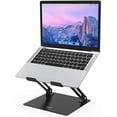 thumbnail image 2 of Support d'Ordinateur Portable en Aluminium, Support Ergonomique Réglable pour Ordinateur Portable, Support de Rehausseur Compatible avec Air, Pro, Dell, HP, Lenovo Plus d'Ordinateurs Portables 10-15.6 Pouces, Noir - Noir, 2 of 8