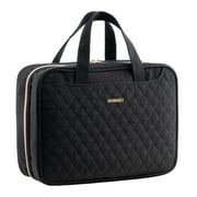 EVERFUN Large Toiletry Bag, Travel Makeup Bag for Women Hanging Cosmetic Bag, Full Sized Organizer for Essentials Accessories Kit, Black