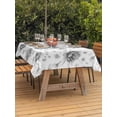 thumbnail image 3 of Outdoor Tablecloth with Umbrella Hole for Patio/Picnic/Party/Camping, Grey Black Flower Waterproof Table Cloth Rectangle Table Cover Washable, Spring Watercolor Floral Plant Textured (54"x 80"), 3 of 8