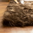 thumbnail image 5 of Ultra Soft Faux Sheepskin Fur Shag Rug Dark Brown 3' x 5', 5 of 7