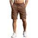 thumbnail image 1 of Pantalones Cortos de Carga de Cintura Elástica para Hombres de Color Sólido con Bolsillos Botón Vendaje Casual Y Pantalones Cortos de Moda, 1 of 8