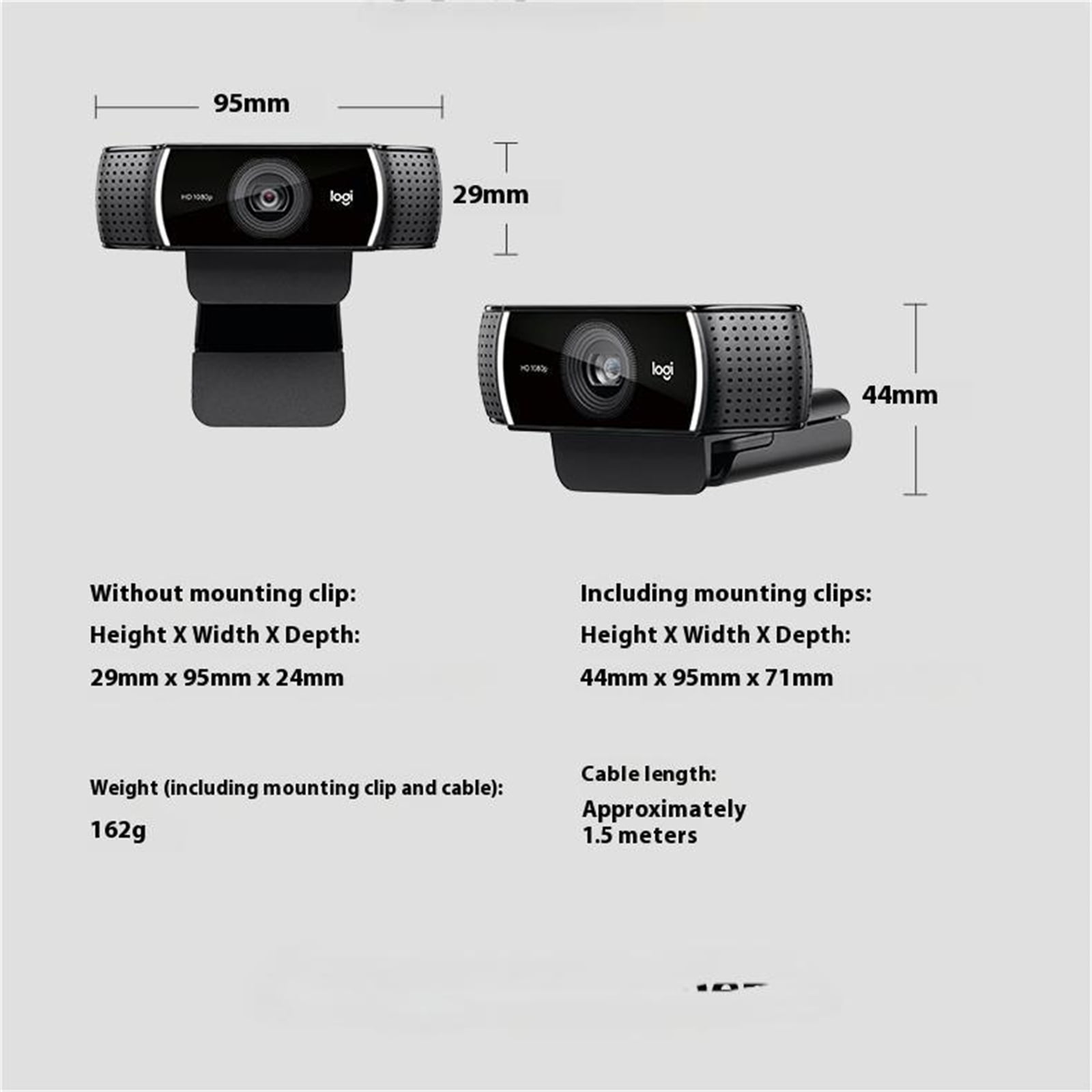 Logitech C922PRO Wired HD Webcam, 1080p Commercial Webcam, Anchor Webcam, Auto Light Correction, Black