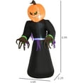 thumbnail image 4 of HOMCOM 6.9ft Tall Inflatable Halloween Pumpkin Reaper Light Up Yard Decoration with LED Lights and Fan, 4 of 8