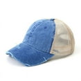 thumbnail image 2 of CoCopeaunt New Fashionable Wash Cotton Visor Hat Light Plate Horse Tail Baseball Cap Broken Net Cap, 2 of 6