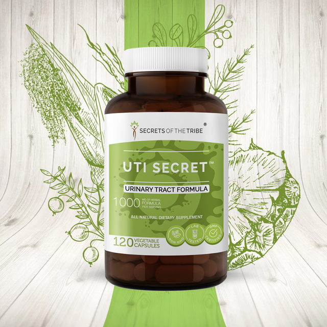 UTI Secret 120 Capsules, 500 mg, Cranberry, Bromelain, Pineapple, Uva Ursi, Oregon Grape, Corn