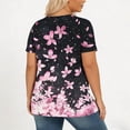 thumbnail image 3 of Feancey Women's Pleated Blouses Plus Size Casual Floral Printed T-Shirts Crewneck Short Sleeve Summer Tops Ladies Elegant Work Tees, 3 of 7