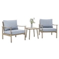 thumbnail image 2 of 3-Piece Aluminum Outdoor Bistro Set, Modern Rope Patio Chairs with Cushions & Side Table, 2 of 7