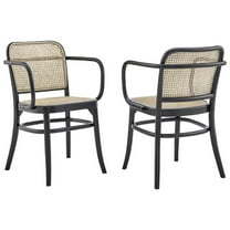 Modway Winona Wood Dining Chair Set of 2 in Black