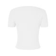 thumbnail image 4 of Women Short Sleeve Square Neck T Shirts 2024 Summer Slim Fitted Ribbed Knit Basic Casual Tee Tops Athletic Wear Women Graphic T Shirts for Women Short Sleeve Active Wear Workout Tees Women Large Woman, 4 of 7