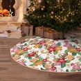 thumbnail image 4 of Salouo Pineapple Flower Christmas Tree Skirt 30" Farmhouse Christmas Decorations Snowman Xmas Tree Skirt Tree Mat for Holiday Party Decor, 4 of 8