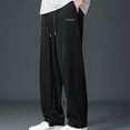 thumbnail image 2 of safuny Men's Sweatpants Straight Leg Pants with Pockets Solid Lounge Pants Casual Elastic Waist Drawstring Trousers Lightweight Big&Tall Activewear Jog Pants Black XXXL, 2 of 5