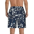 thumbnail image 3 of Kdxio Cherry Blossoms on Navy Background Pattern Mens Casual Shorts - Drawstring Summer Beach Sports Shorts for Men, 3 of 9