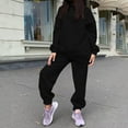 thumbnail image 4 of 2 chándales para mujer, conjuntos casuales, conjunto de pantalones, jersey de manga larga, chándal cálido Negro Yuyangstore Chándal de sudor, 4 of 6