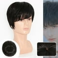 thumbnail image 2 of Wigs Short Natural Hair Mixed Dark Black Handsome Wig for Men - Stylish and Versatile Hairpiece for Character Transformation, 2 of 7