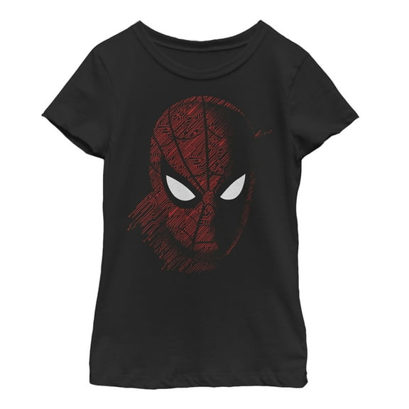Girl's Marvel Spider-Man: Far From Home Tech Pattern Graphic Tee Black X Small