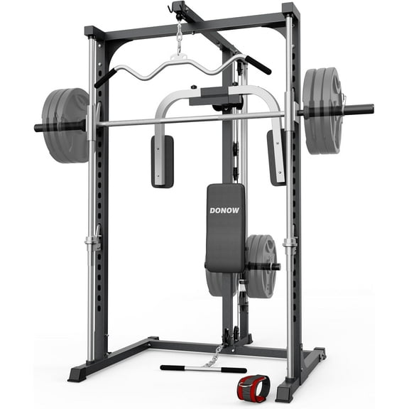 DONOW Squat Rack with Smith Bar Home Gym System