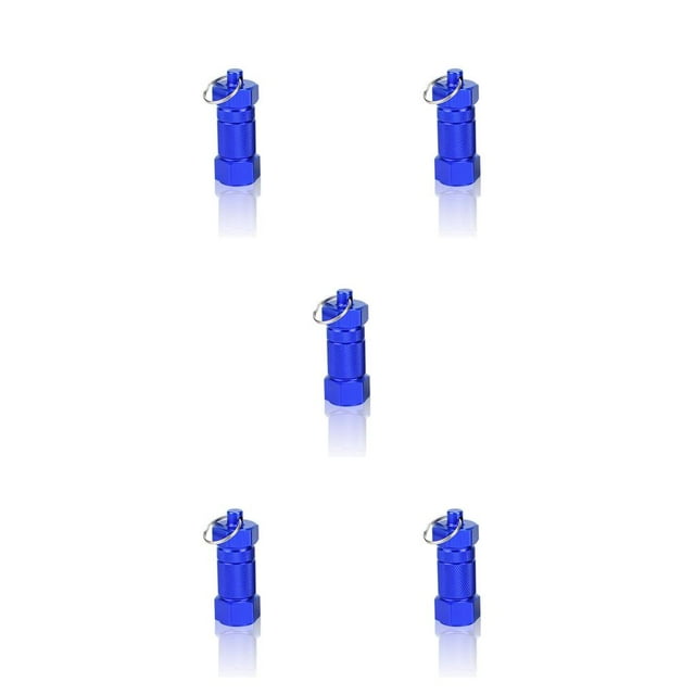 ziyahi Keychain Pill Case Seal Waterproof Tablet Container Reusable Portable Outdoor Pocket Box Holder Health Care 4.5x8CM Blue 5Set