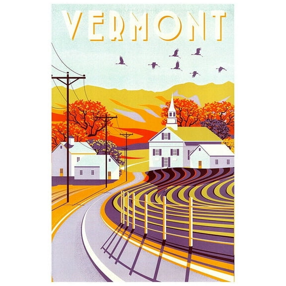 Vermont  - Vintage Travel Poster (8x12Inches)