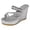 Silver, variant on Wedge Sandals for Women Platform Retro Pattern Leather Strappy Flip Flops Glitter Sequin Band Open Toe Slip on Heeled Slides Silver Size 6