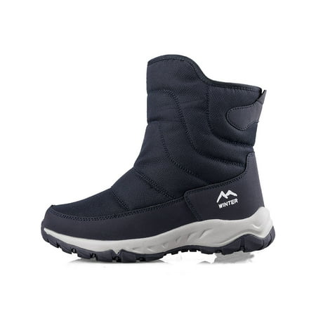 

Zodanni Women Comfort Booties Casual Zip Up Snow Boots Non-Slip Lightweight Solid Winter Warm Shoe Blue 7.5