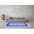 thumbnail image 3 of Ahgly Company Machine Washable Indoor Square Solid Blue Modern Area Rugs, 4' Square, 3 of 4