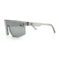thumbnail image 6 of Bold Color Mirror Shield Sport Plastic Wrap Curved Sunglasses Slate - Silver Mirror, 6 of 8