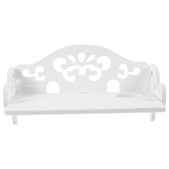 LEORX Creative Router Storage Rack WallMount Shelf for Home Use Strong LoadBearing Synthetic Material White 1pc