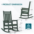 thumbnail image 4 of SERWALL Outdoor Rocking Chair Set of 2, HDPE Patio Rocker for Lawn, Porch, Green, 4 of 11