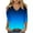 Blue, variant on biudgviw Dressy Casual Tops for Women Soft V Neck 3/4 Sleeve Fall Fashion Printed Shirts Slim Cold-Shoulder Going out Blouses