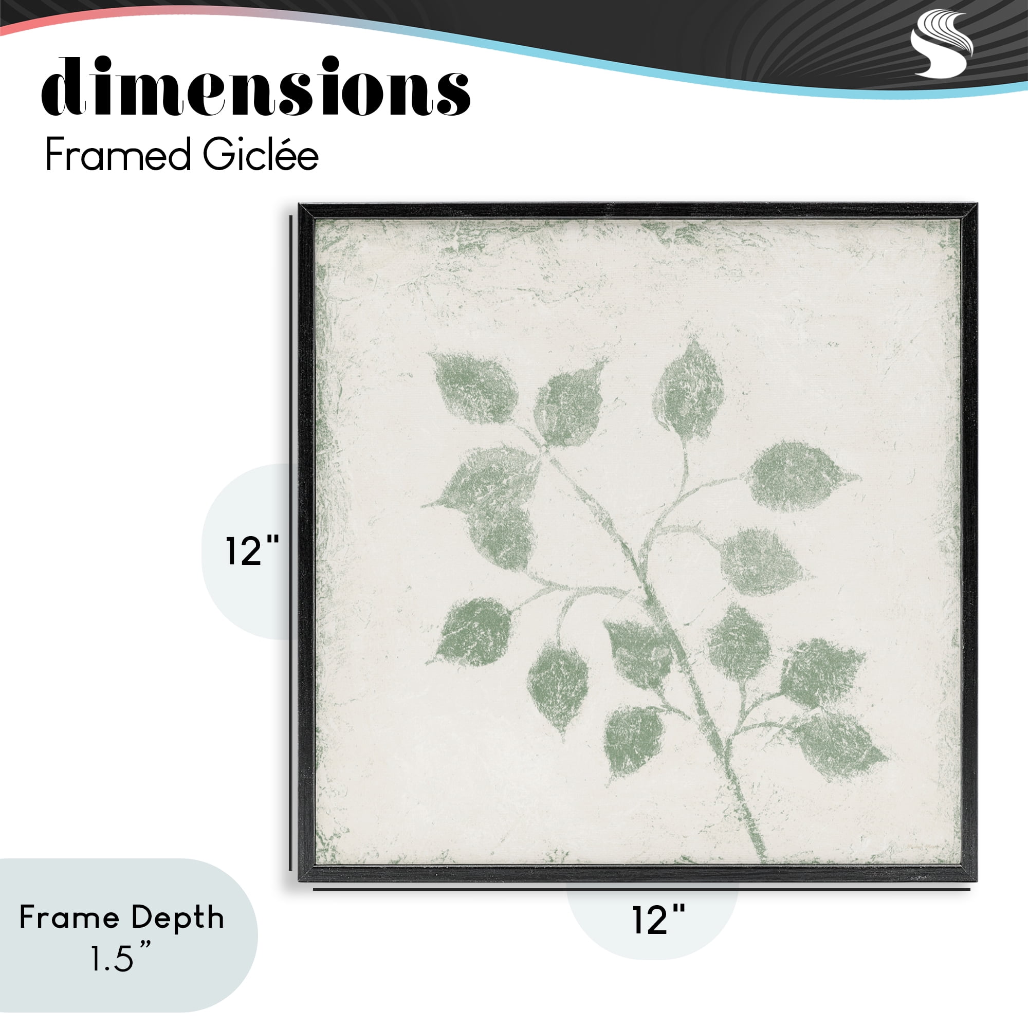 Stupell Industries November Leaves Plant Sprig Black Framed Giclee Art, design by Michael Marcon