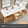 thumbnail image 5 of Paris 72" Double Bath Vanity in Acacia Classic Grey with White Quartz Stone Top, 5 of 16