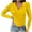 Yellow, variant on tarylea Women's Fall Tops Ribbed Knitted Lapel Shirts V Neck Long Sleeve Tops Slim Fitted Casual Wear Cute Tops