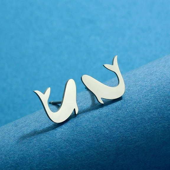 Cute Shark Stud Earrings For Women Men Minimalist Jewelry Ocean Lover Gift