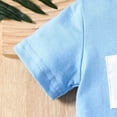 thumbnail image 5 of Antinious Toddler Casual Fashion Short Sleeve Round Neck Top Elastic Waist Plaid Shorts Solid Color Outfit Set,Outfits for Kids,Boys Girls Sleepwear Set,Blue,100, 5 of 5