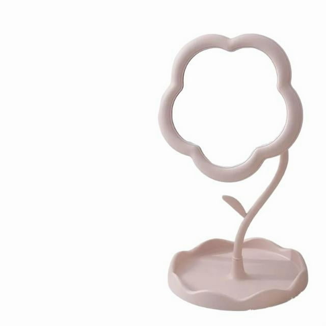 Rotatable Sunflower Design Plastic Tabletop Makeup Mirror - Single-Sided Countertop Vanity Mirror for Daily Makeup and Touch-Ups, Desktop Dressing Mirror with Adjustable Angle, Lightweight Cosmetic