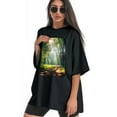 thumbnail image 3 of Plus Size Shirt for Women Black Tops for Women Short Sleeves Shirt for Women Forest5 T Shirt Crewneck Shirt for Women 5XL, 3 of 5