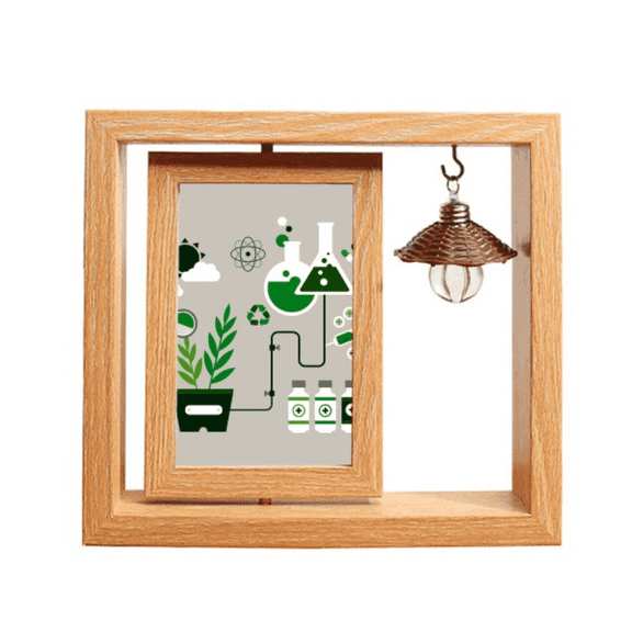 Checal Reaction Tool Work Drum Chestry Wooden Rotating Picture Photo Frame 4x6