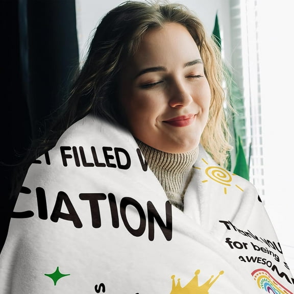 Positive Daily Affirmations Blanket, Christmas White Elephant Gifts, Mental Health Gifts for Women, Funny Sobriety Throw Gift for Women, for Friends, Birthday Motivational Gifts for Female 50x60