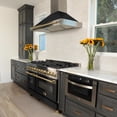 thumbnail image 3 of ZLINE Autograph Edition 48 in. 6.0 cu. ft. Legacy Dual Fuel Range with 7 Burner Gas Cooktop and 2 Electric Ovens in Stainless Steel with Black Matte Doors and Polished Gold Accents (RAZ-BLM-48-G), 3 of 7